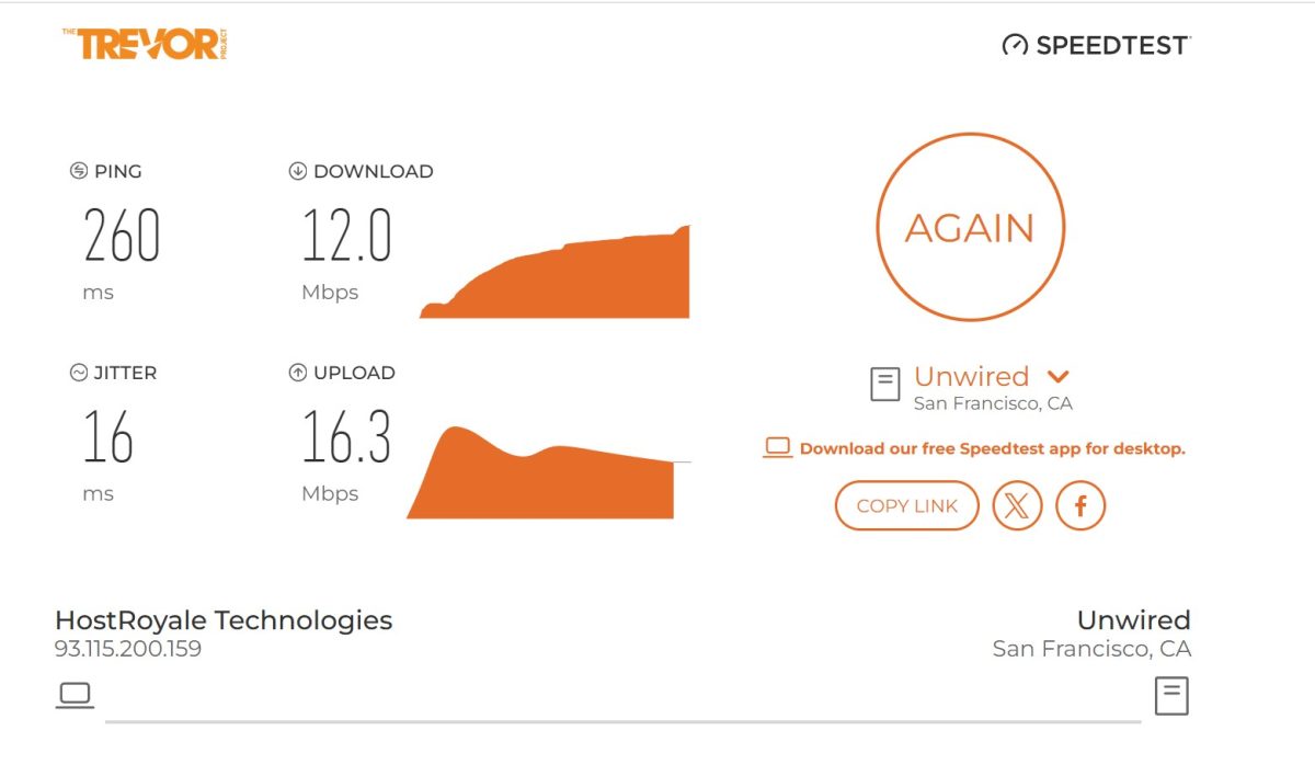 Результат Speedtest