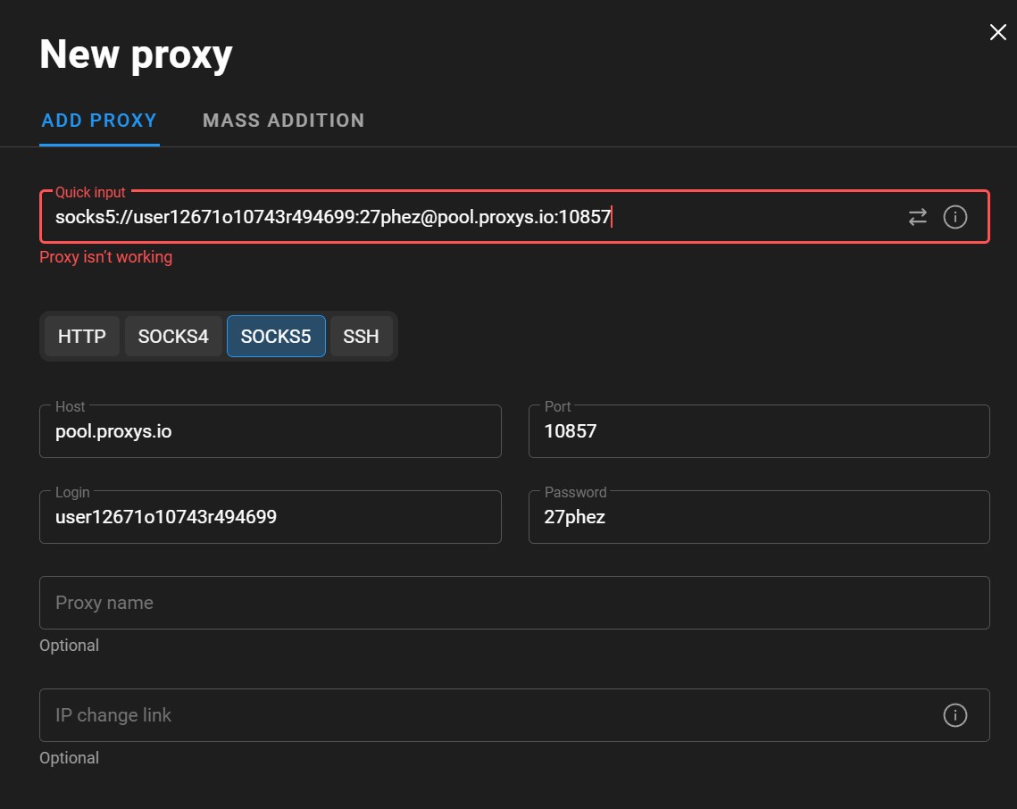 Proxy isn't working" в Dolphin