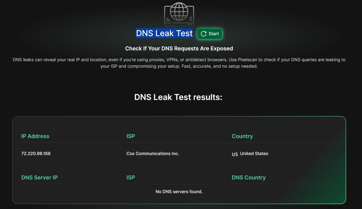 DNS Leak Test