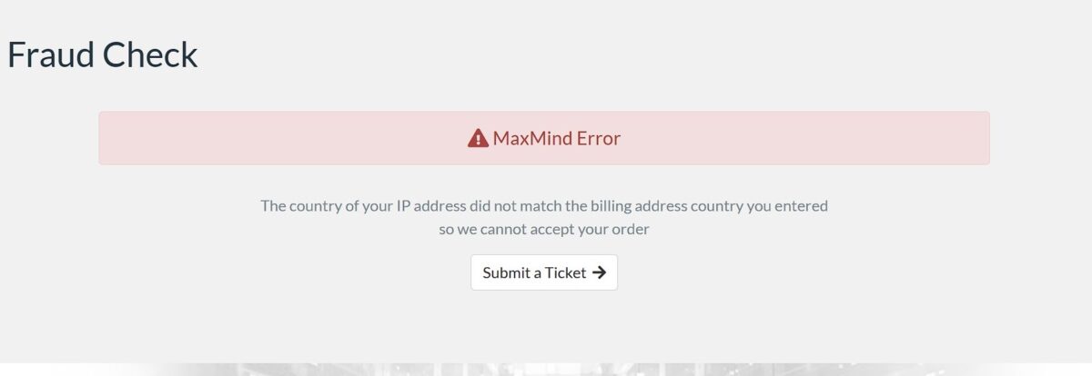 ошибка Fraud Check