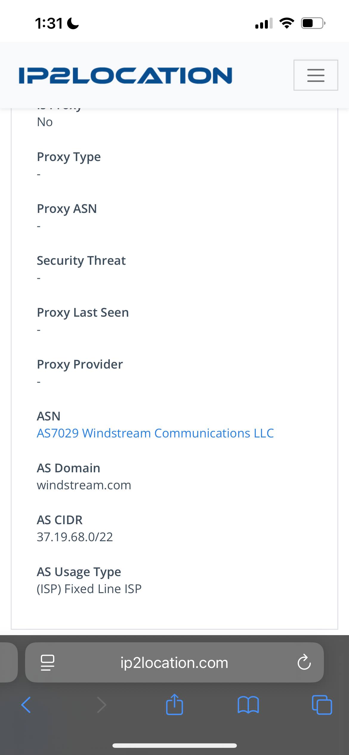 финальная проверка на ip2location
