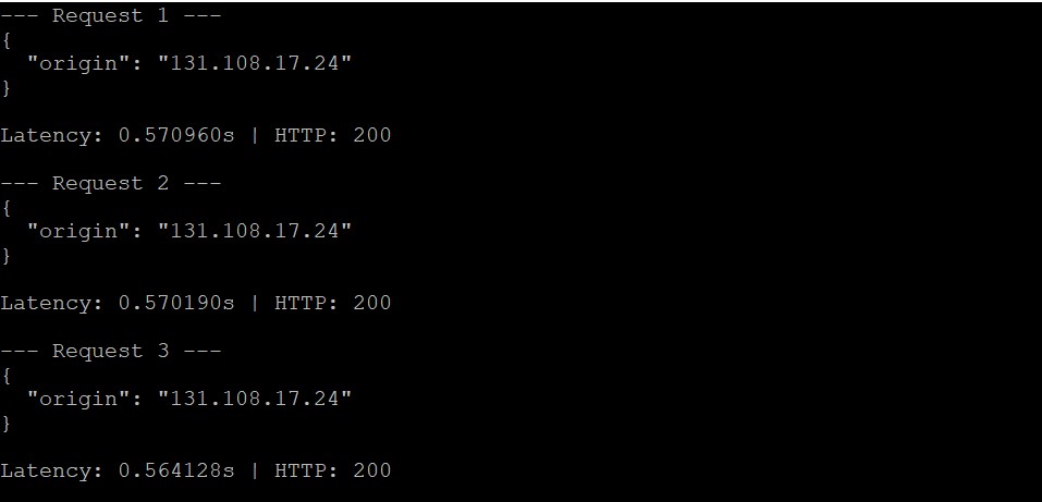 terminal window showing curl commands