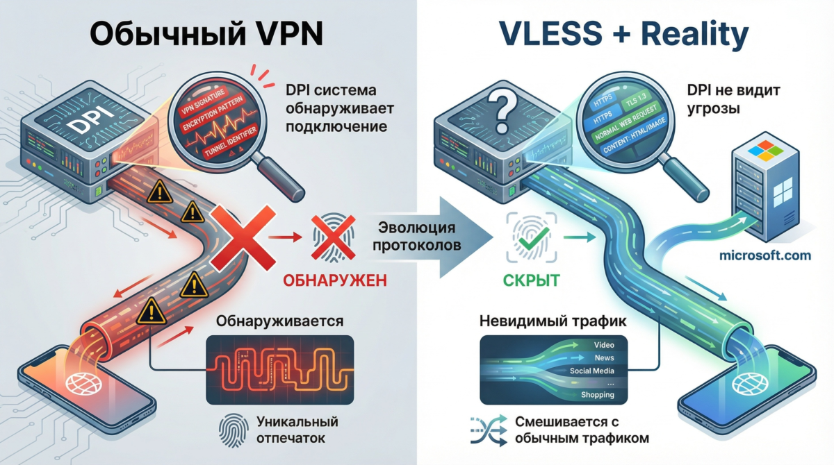 сравнением VPN и VLESS + Reality