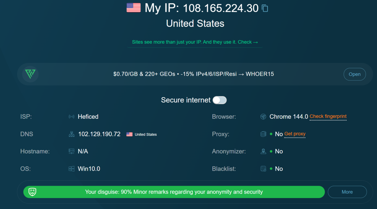 Whoer.net результат
