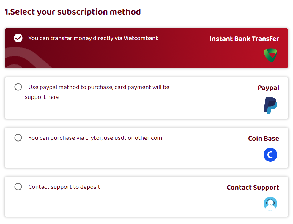 Способы оплаты