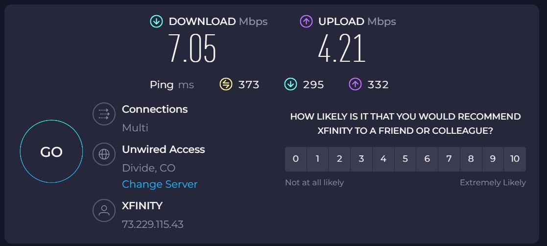 Speedtest Xfinity