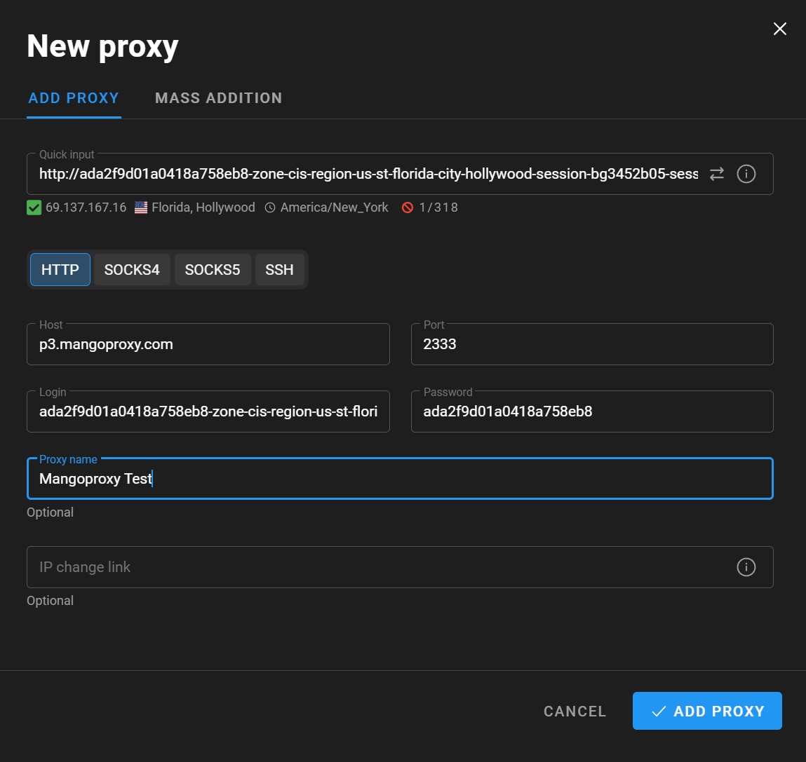 adding a proxy to an antidetect browser