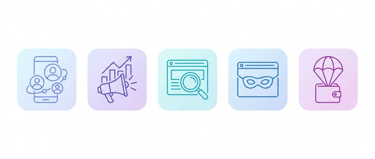 Five main use cases for residential proxies: social media, ad accounts, scraping, antidetect browsers, web3