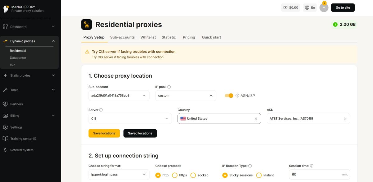 Proxy Setup
