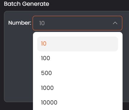 Batch Generate dropdown