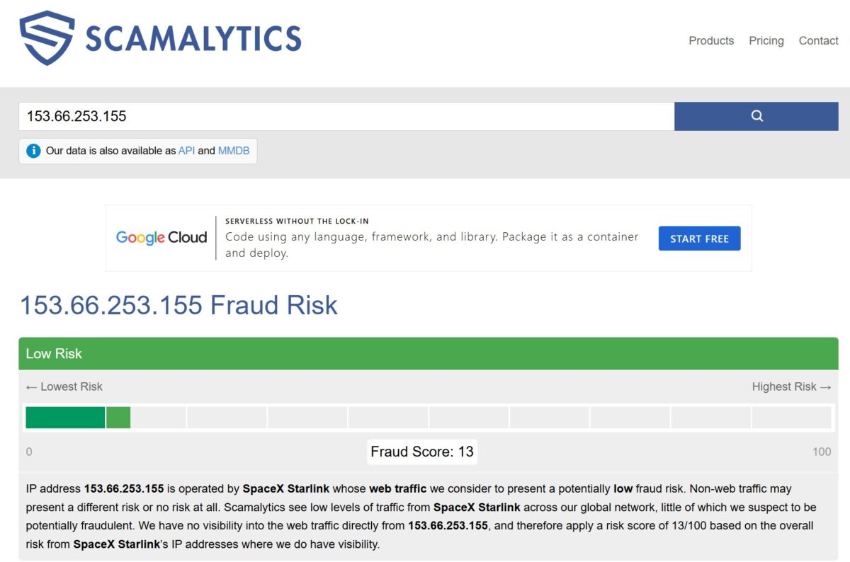 Scamalytics Fraud Risk