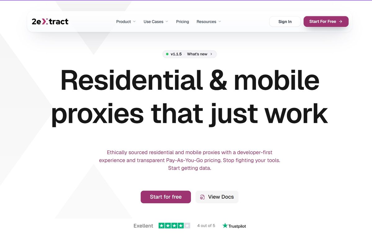 2extract.com homepage