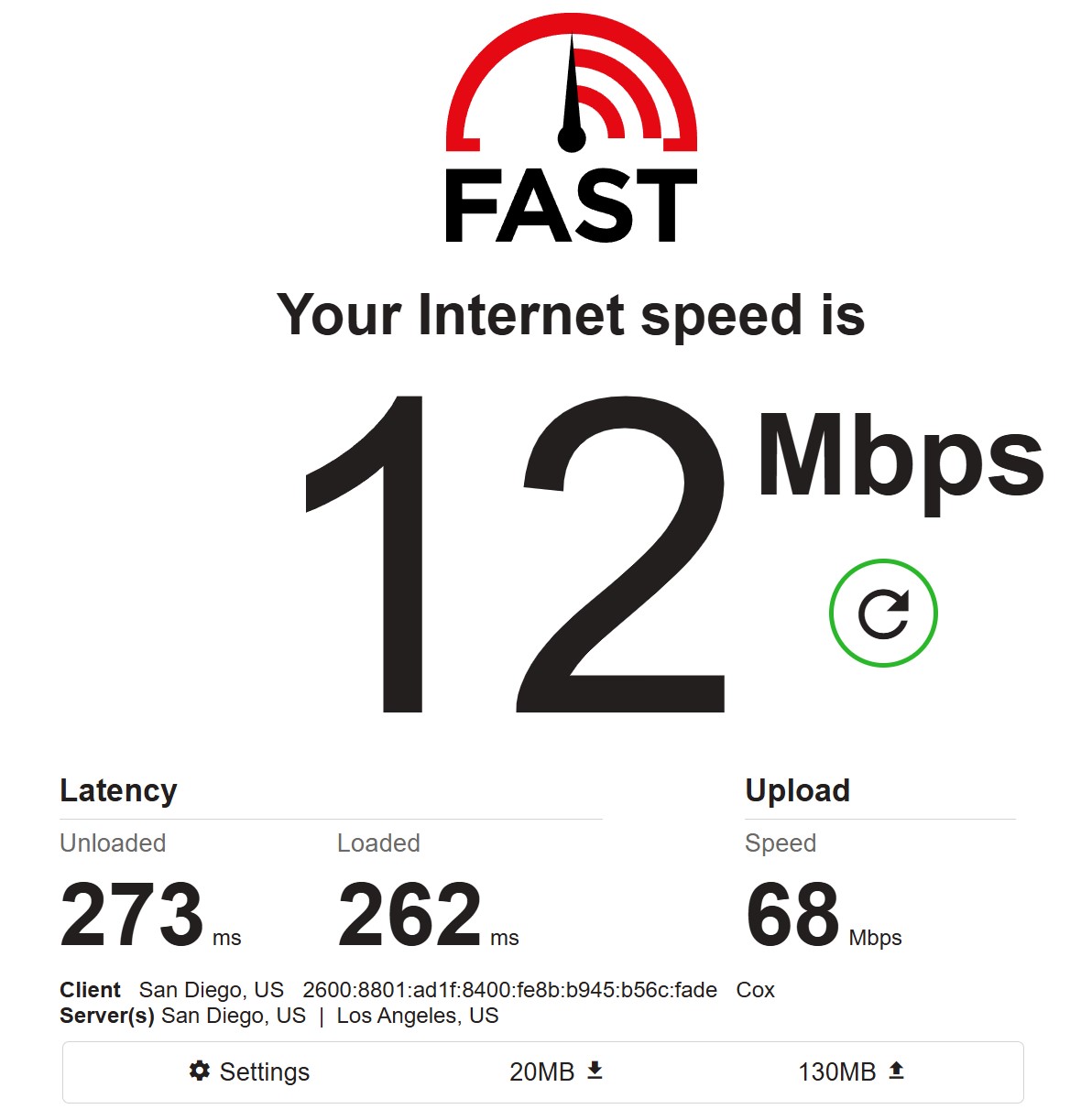 Fast.com - second measurement